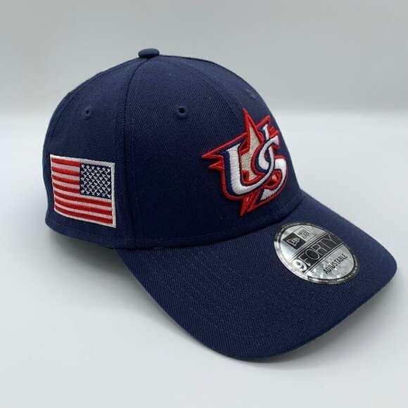 USA Baseball Navy Blue New Era 9Forty Adjustable Strapback Hat New - Picture 1 of 7